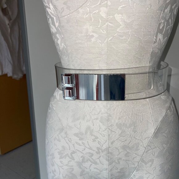 Kaso Vintage 1980s Womens Belt Size Large Waist Bracelets Clear Mirror main image 12
